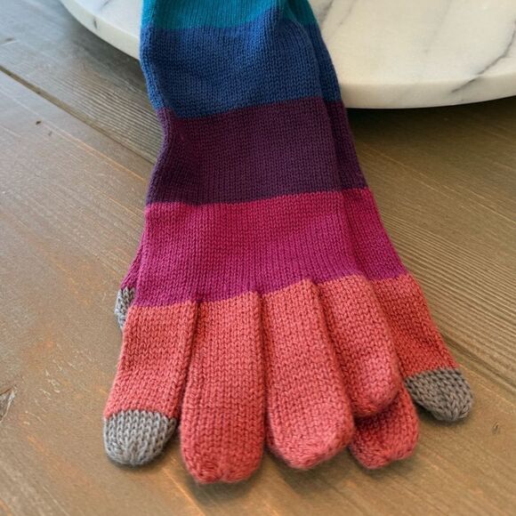 NWT Kurt Geiger London Womens Rainbow Cotton Tech Gloves - Picture 4 of 4